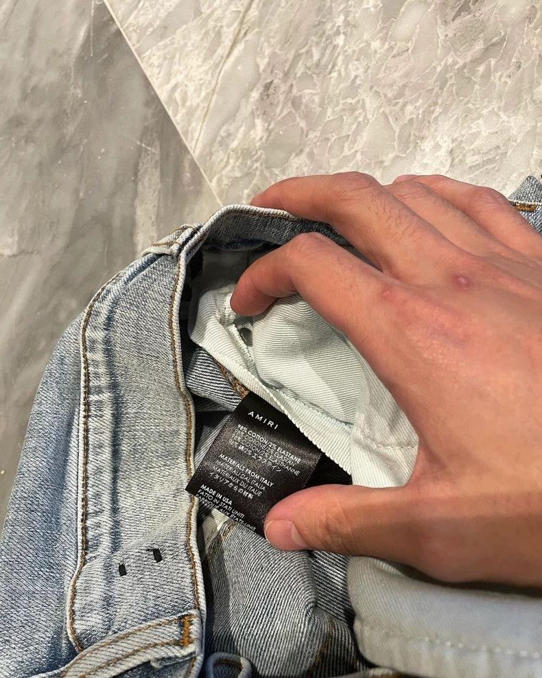 Amiri Amiri Washed blue cashew flower patchwork MX1 jeans 2502-Ne Size US 30 / EU 46 - 5 Thumbnail