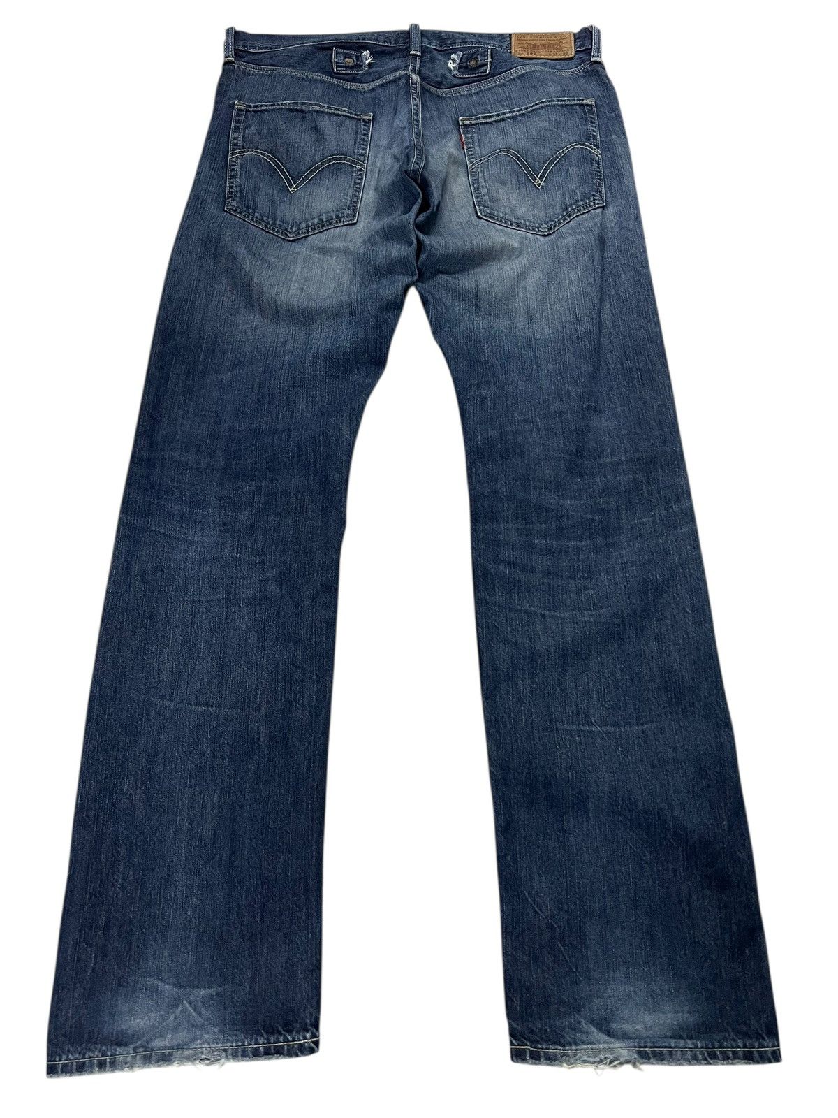 Jean × Levi's × Vintage 💥Vintage Levis 202 Distressed Faded Blue Jeans Size US 33 - 2 Thumbnail