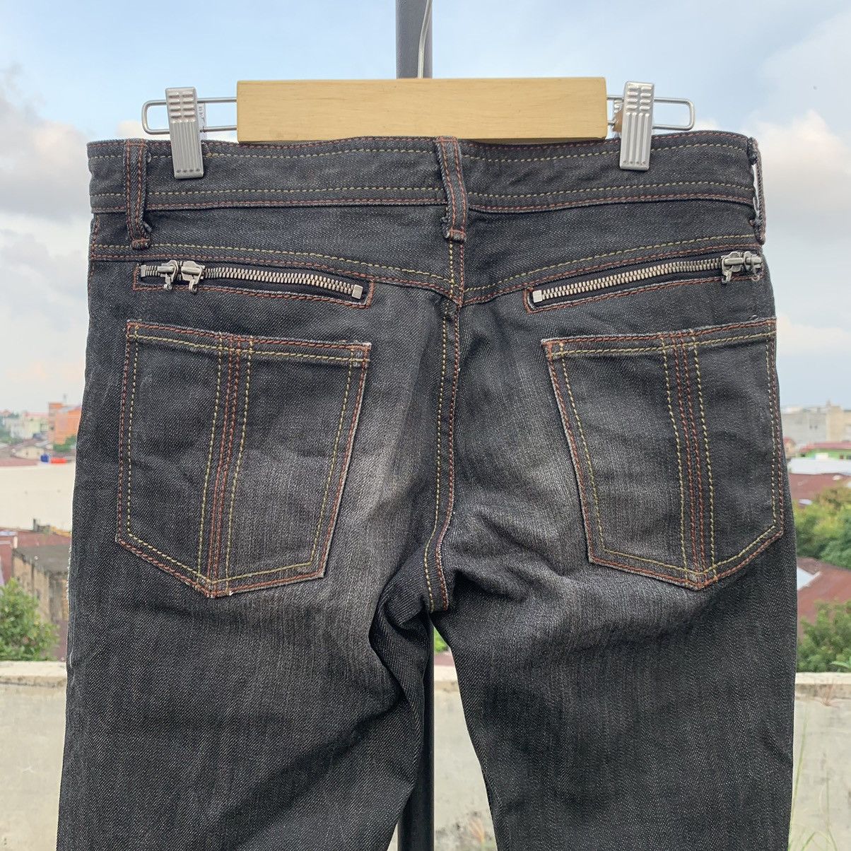 If Six Was Nine × Japanese Brand 💥Flare💥90s Schlussel Stretch mark Wolf Washed faded jean Size US 33 - 7 Thumbnail