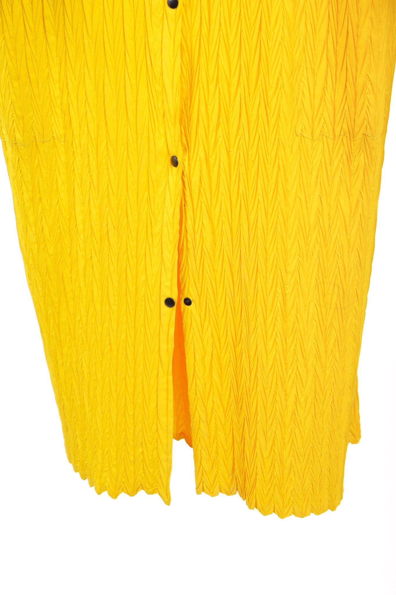 Other Babette Yellow Pleated Snap-Front Cowl-Collar Maxi Coat Size M / US 6-8 / IT 42-44 - 7 Thumbnail