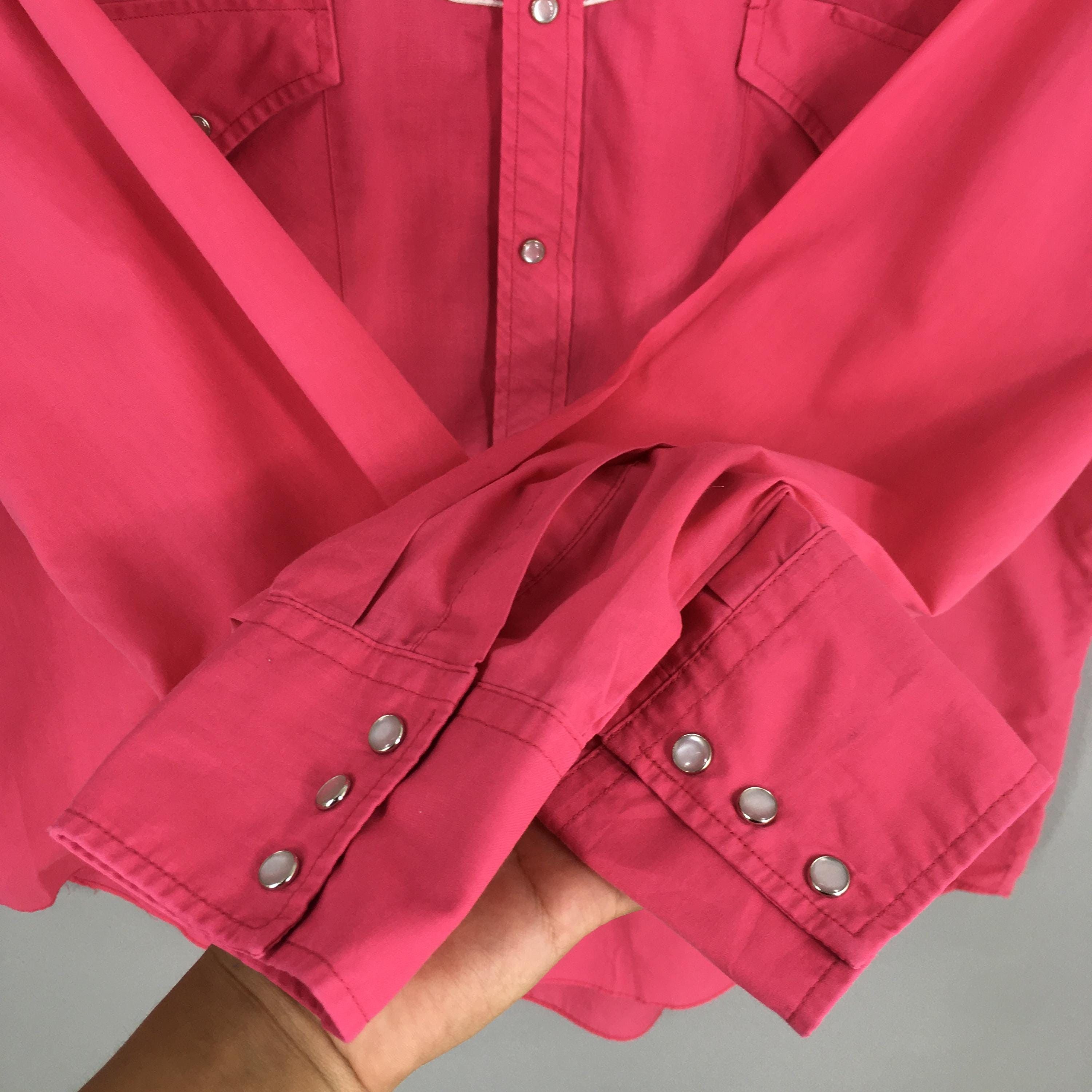 Cowboy Equipment × Vintage Vintage Ely Diamond Western Cowboy Pink Shirt XLarge Size US XL / EU 56 / 4 - 4 Thumbnail