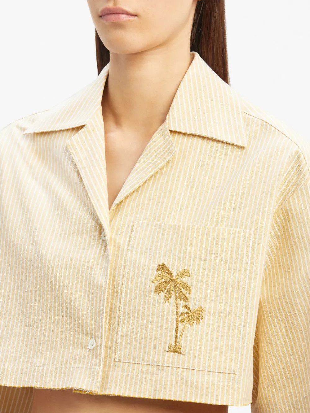 Palm Angels o1y1125 Striped Shirt in Sand/White Size M / US 6-8 / IT 42-44 - 2 Thumbnail