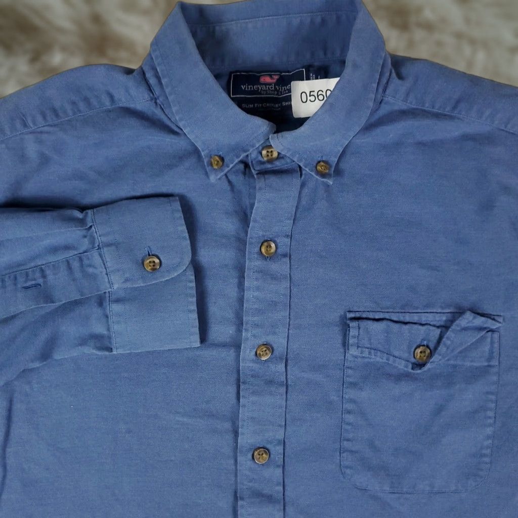 Vineyard Vines VINEYARD VINES Shirt Mens Large Blue Plaid Slim Fit Button-Up Long Sleeve Classic Preppy Size US L / EU 52-54 / 3 - 1 Thumbnail
