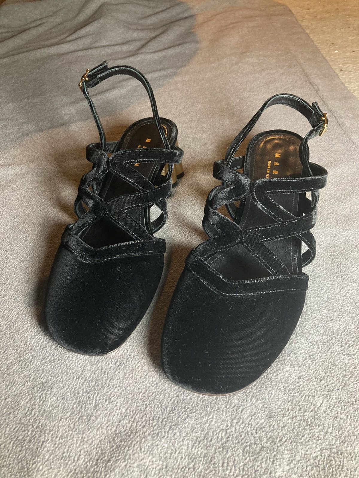 Marni Marni 'Holly Golightly' velvet slingback Mary Janes Size US 10.5 / IT 40.5 - 2 Thumbnail