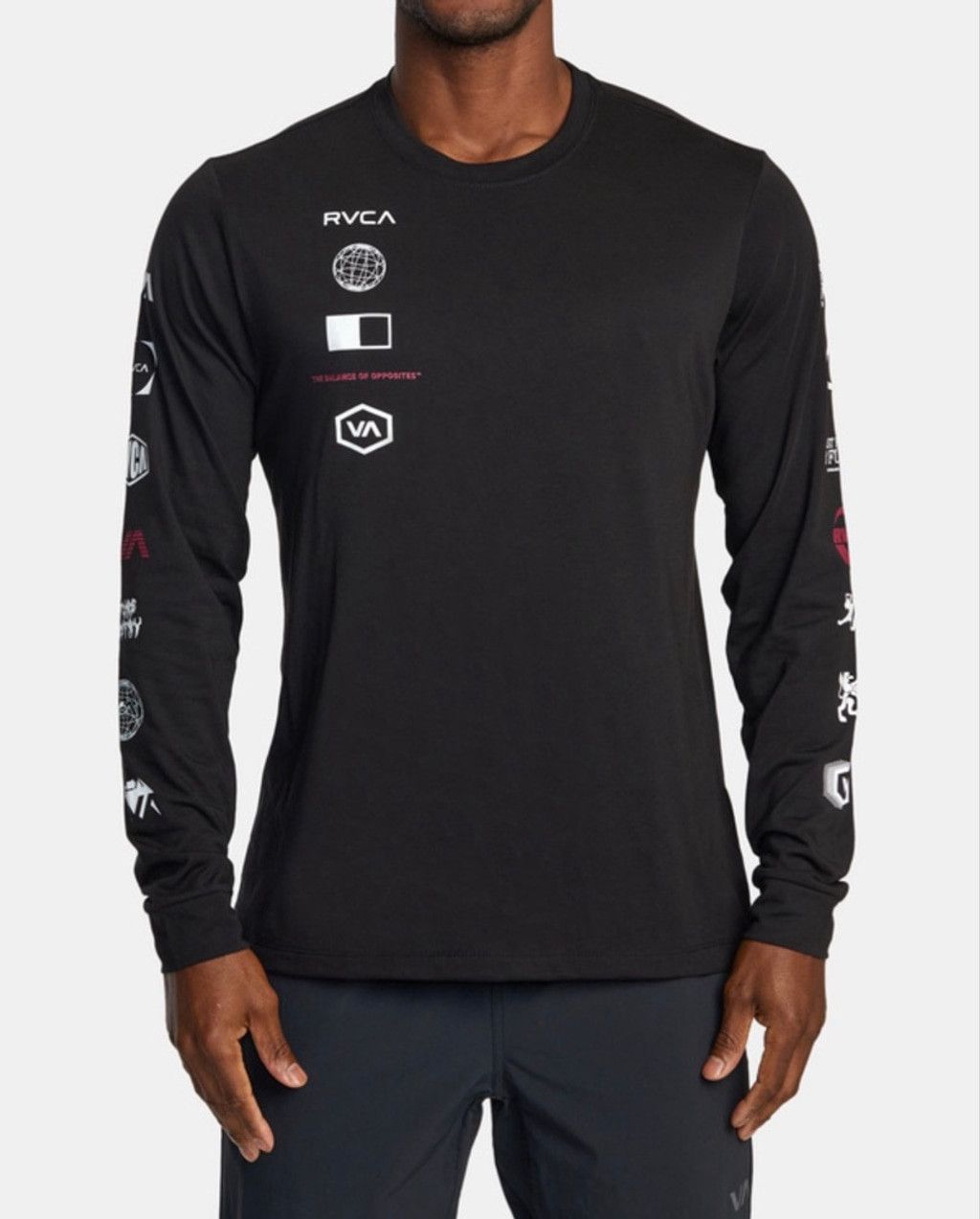 RVCA Men's RVCA Long Sleeve Tee M Black White Graphic Size US M / EU 48-50 / 2 - 2 Thumbnail