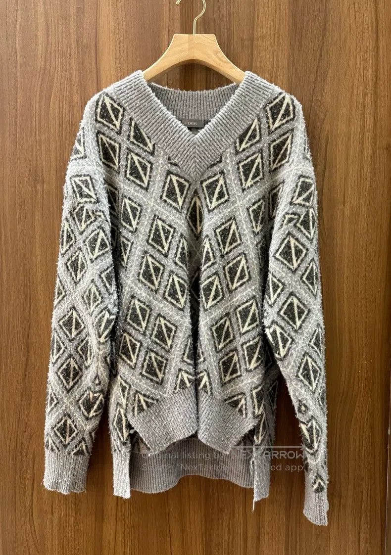 Dior Dior Diamond pattern wool sweater Size M / US 6-8 / IT 42-44 - 1 Thumbnail