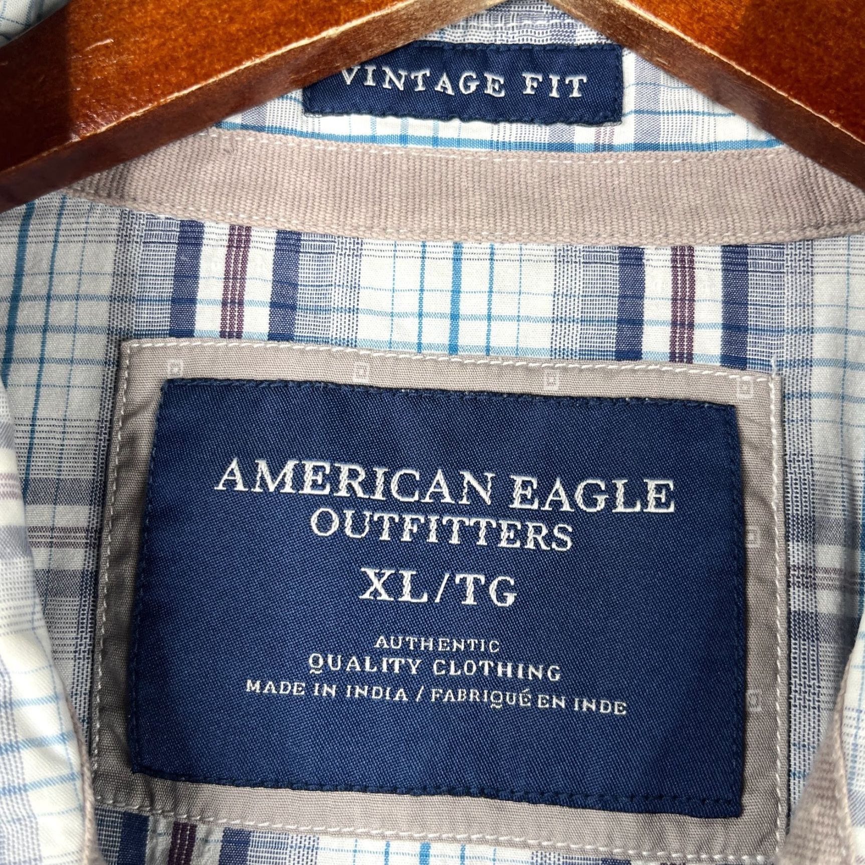 American Eagle Outfitters American Eagle Outfitters Shirt Mens XL Blue Plaid Pocket Button Up Short Sleeve Size US XL / EU 56 / 4 - 4 Thumbnail