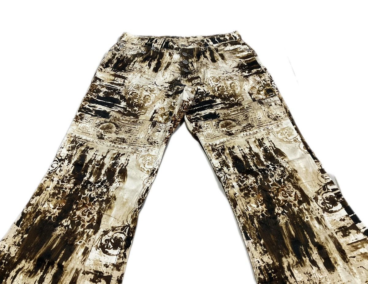 If Six Was Nine × Japanese Brand × Tornado Mart 🔥Y2K Archived Tornado Mart Flare Pants Tribal Acid JPG Size US 28 / EU 44 - 2 Thumbnail