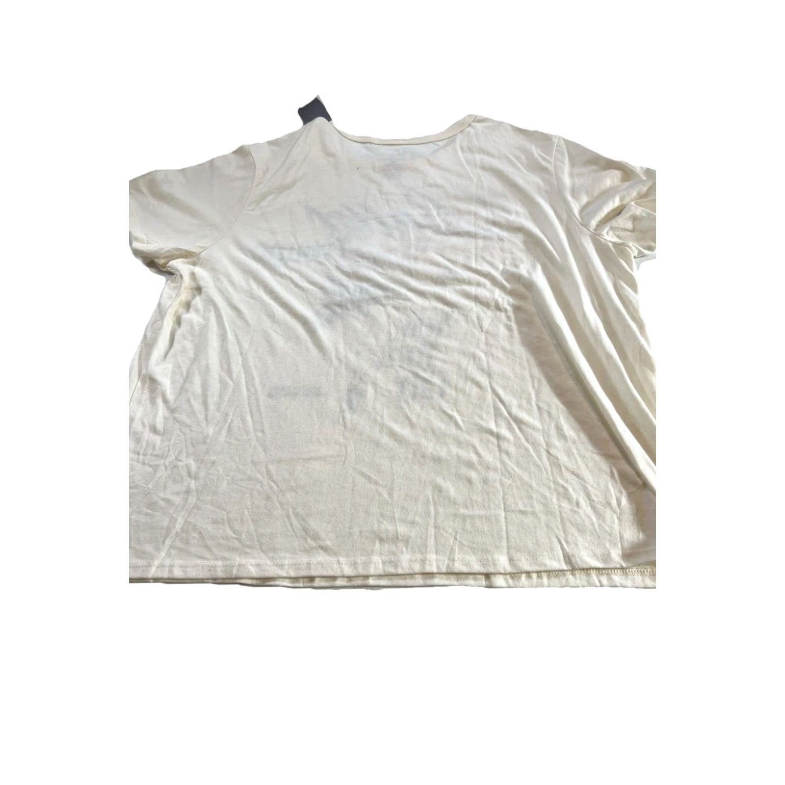 Vintage Zoe+Liv T-Shirt Womens XXL Regular Beige Zoe Logo Spring Basic Short Sleeve Round Neck Shirt Size XXL / US 16-18 / IT 52-54 - 5 Thumbnail