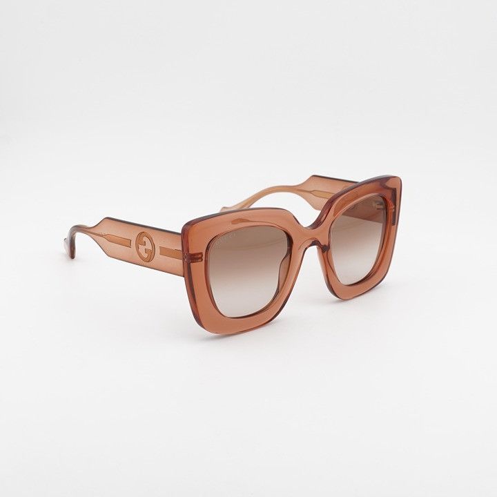 Gucci Gucci GG1556S 004 Sunglasses Shiny Brown Square Frame, Brown Size ONE SIZE - 5 Thumbnail