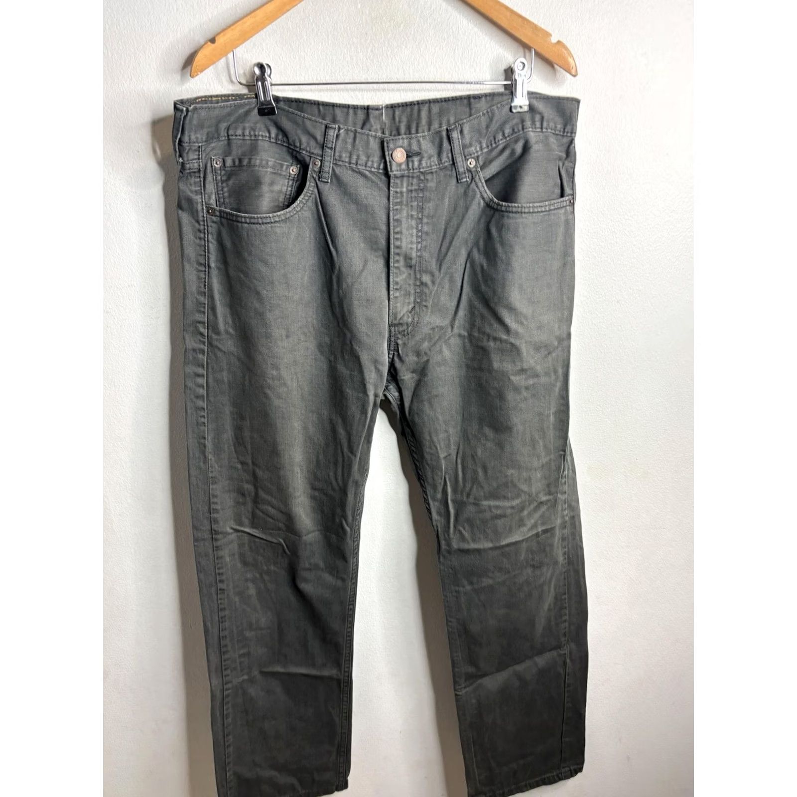 Levi's Levi's 505 Jeans Mens 38x32 Gray High Rise Straight Leg Denim Classic White Tab Size US 38 / EU 54 - 4 Thumbnail