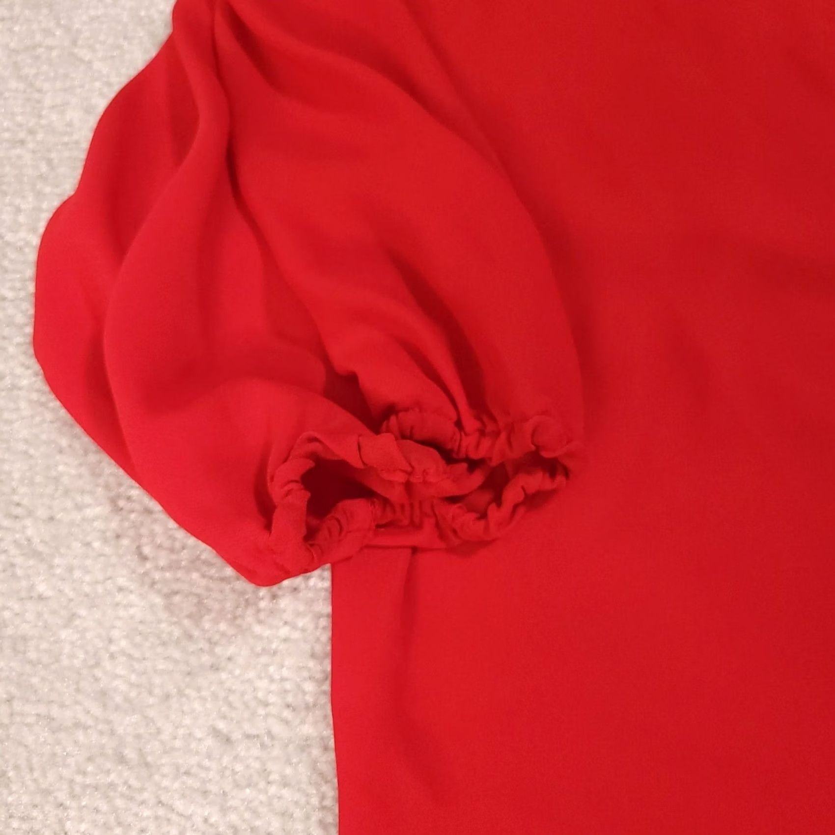 Worthington Worthington Button Up Shirt Womens 1X Plus Red Polyester 3/4 Balloon Sleeve Size XL / US 12-14 / IT 48-50 - 5 Thumbnail