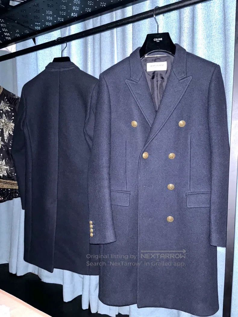 Saint Laurent Paris Saint Laurent Paris Gold Button Navy Coat Size US S / EU 44-46 / 1 - 2 Thumbnail
