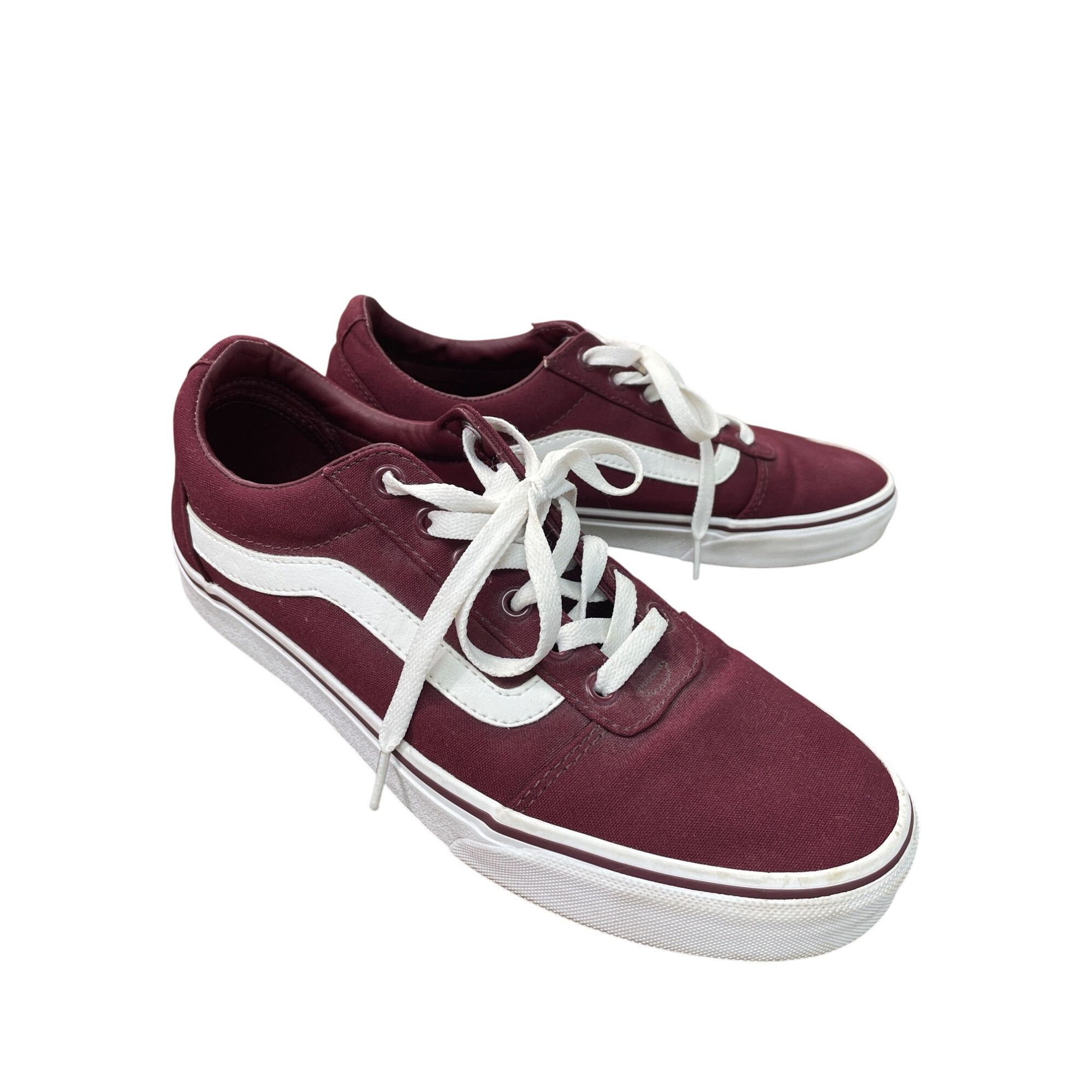 Vans Vans Womens Old Skool Burgundy/White Canvas skate Sneakers S Size US 10 / IT 40 - 16 Thumbnail