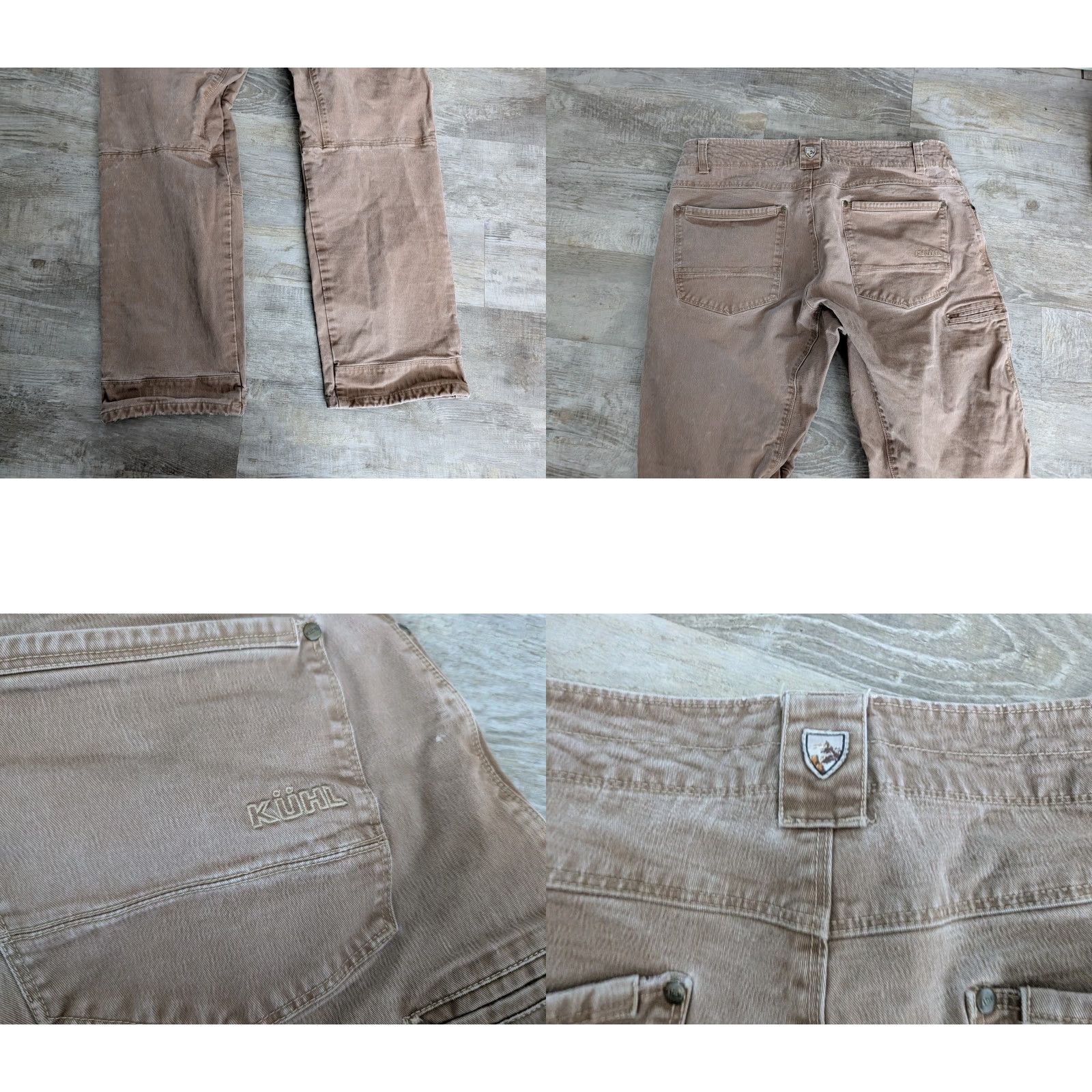 Doublet Kuhl Rydr Pants Men's 38x32 Brown Double Knee Vintage Patina Dye Outdoor Work Khakis Relaxed Straight Size US 38 / EU 54 - 11 Thumbnail