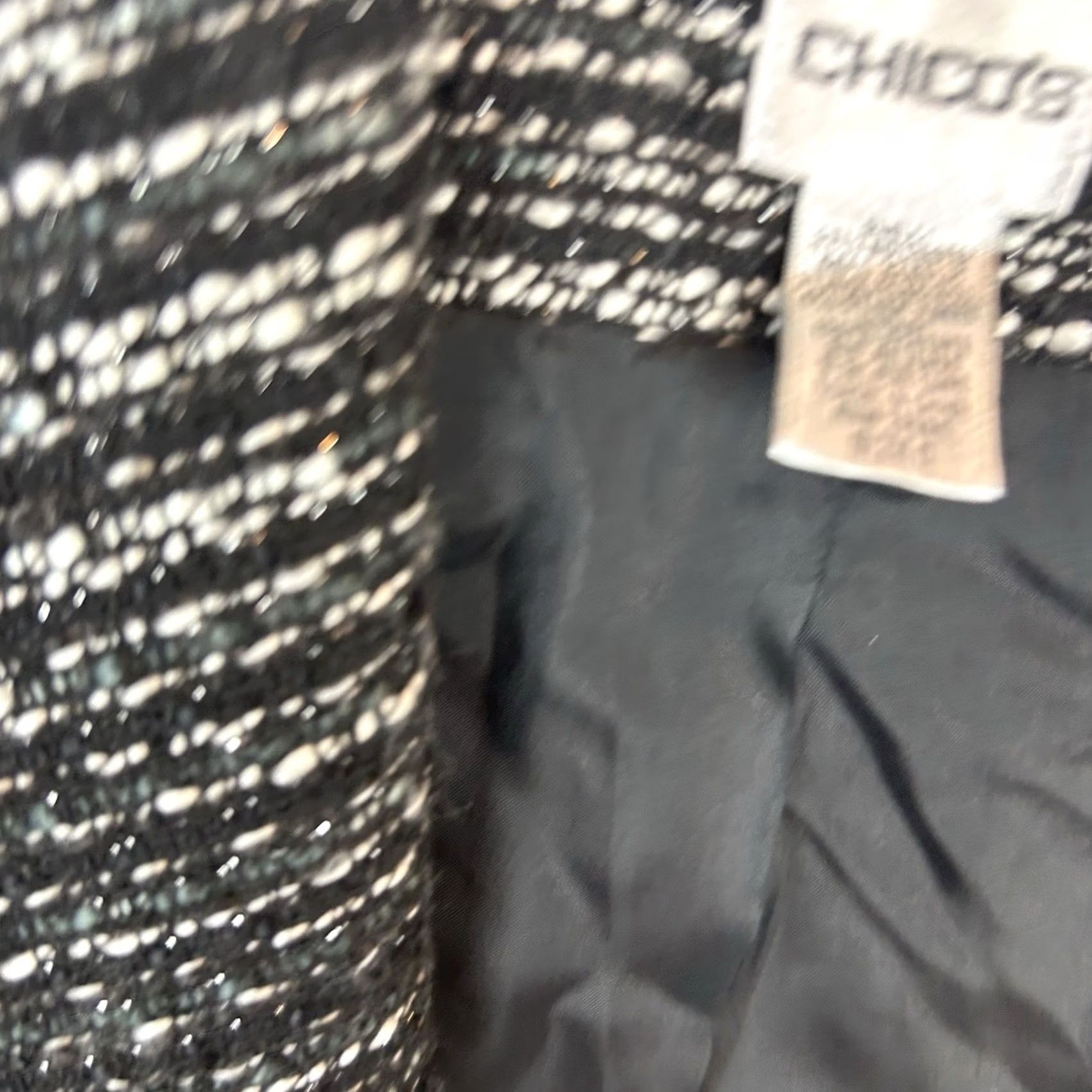 Vintage Chicos Blazer Women Small Open Tweed Black 0 Open Texture Jacket Size S / US 4 / IT 40 - 6 Thumbnail