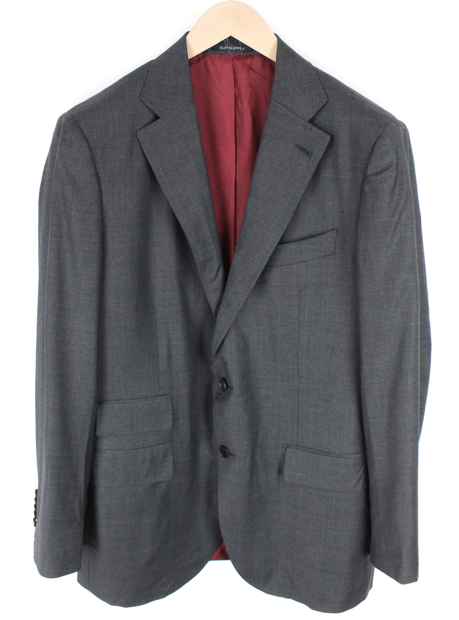 Suitsupply LA SPALLA UK44L Lined Wool Grey Suit 73583 Size 44L - 2 Thumbnail