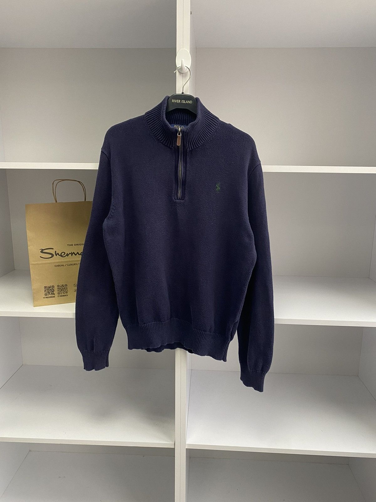 Polo Ralph Lauren × Vintage Vintage Polo Ralph Lauren 1/4 Zip Sweater Size US M / EU 48-50 / 2 - 2 Thumbnail