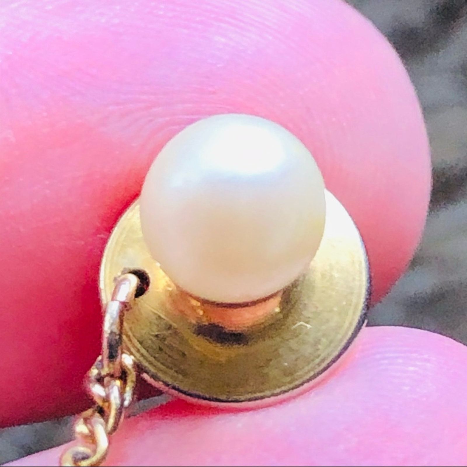 Vintage Vintage men’s faux pearl gold tie clip pin with set of 2 Size ONE SIZE - 3 Thumbnail