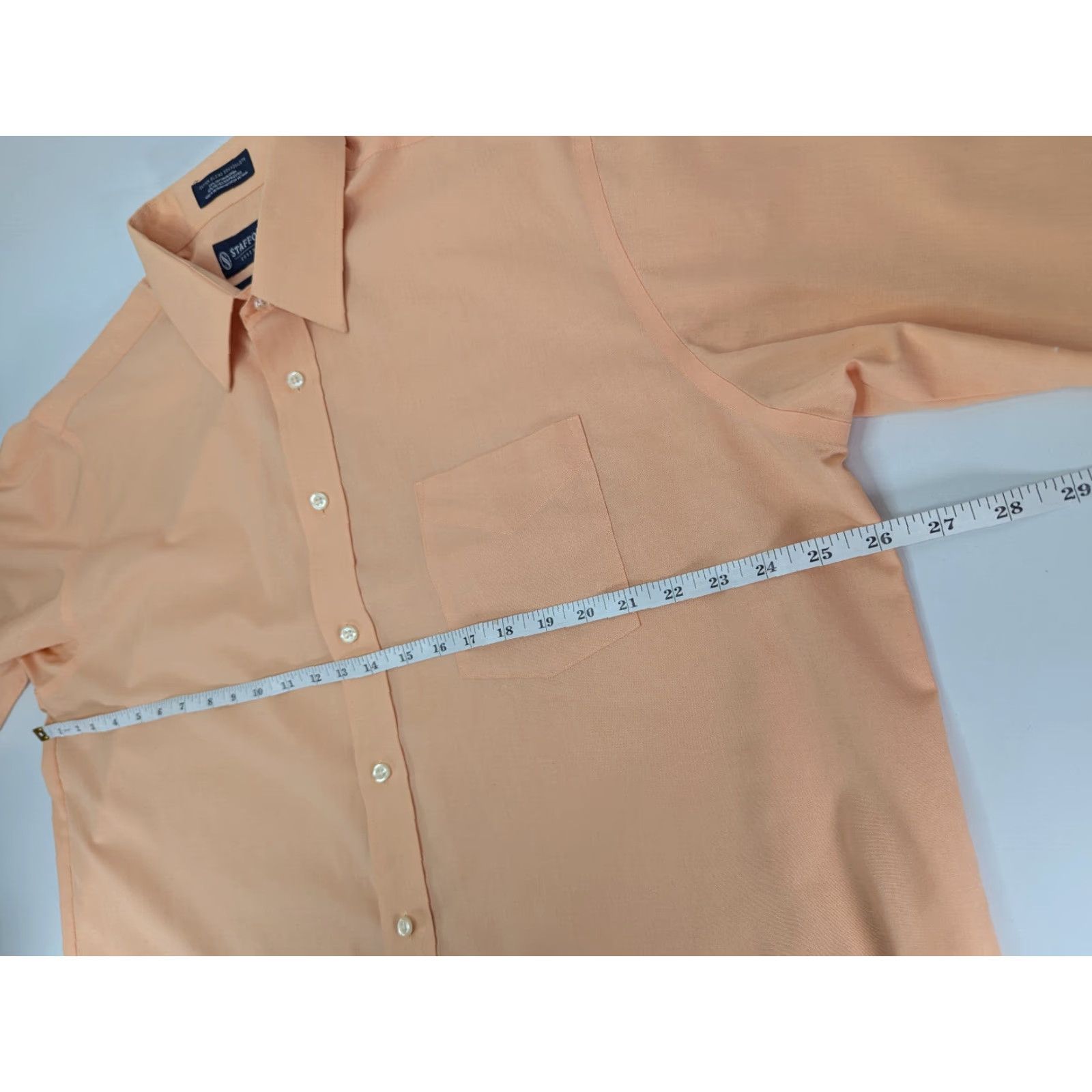 Stafford Stafford Shirt Mens Classic Fit The Everyday Short Sleeve Dress Shirt Orange 17.5 Size US XXL / EU 58 / 5 - 5 Thumbnail