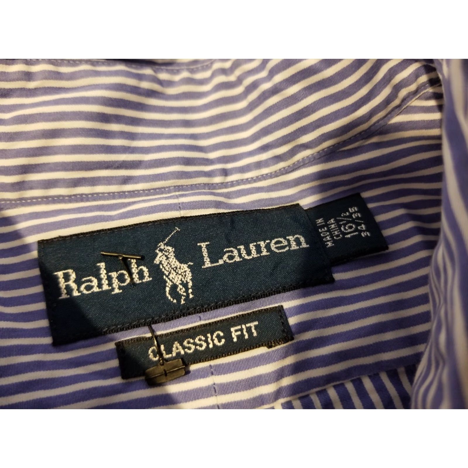 Polo Ralph Lauren Polo Ralph Lauren Dress Shirt Mens 16.5 34/35 Blue Button-Down Collar 100% Cotton Classic Fit Size 46R - 3 Thumbnail