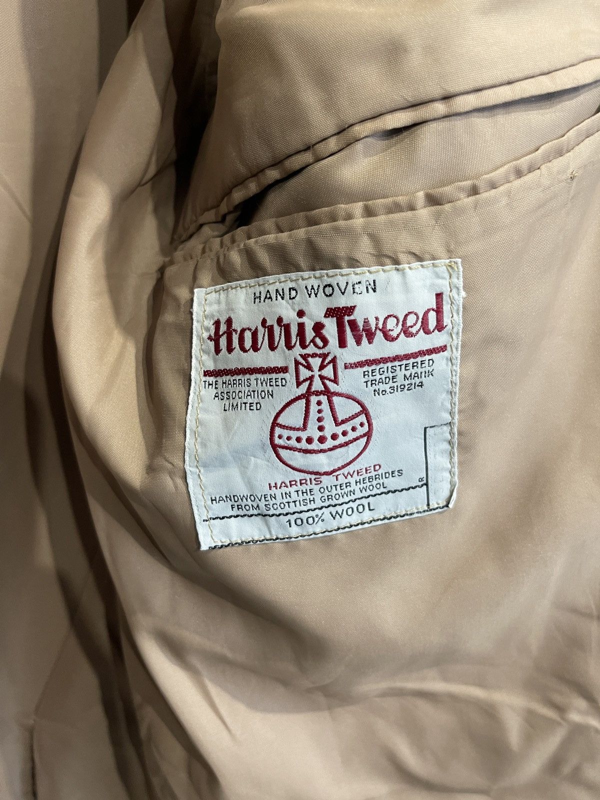 Harris Tweed 🔥Harris tweed wool blazer beige sport coat jacket 40L Size 40L - 9 Thumbnail