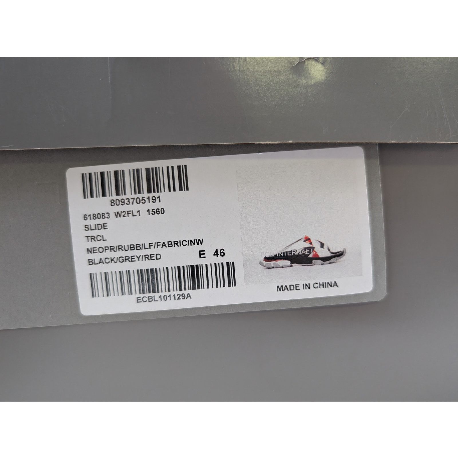 Balenciaga o1rshd1 Trcl Slide Slipper in Black/Grey/Red Size US 13 / EU 46 - 22 Thumbnail