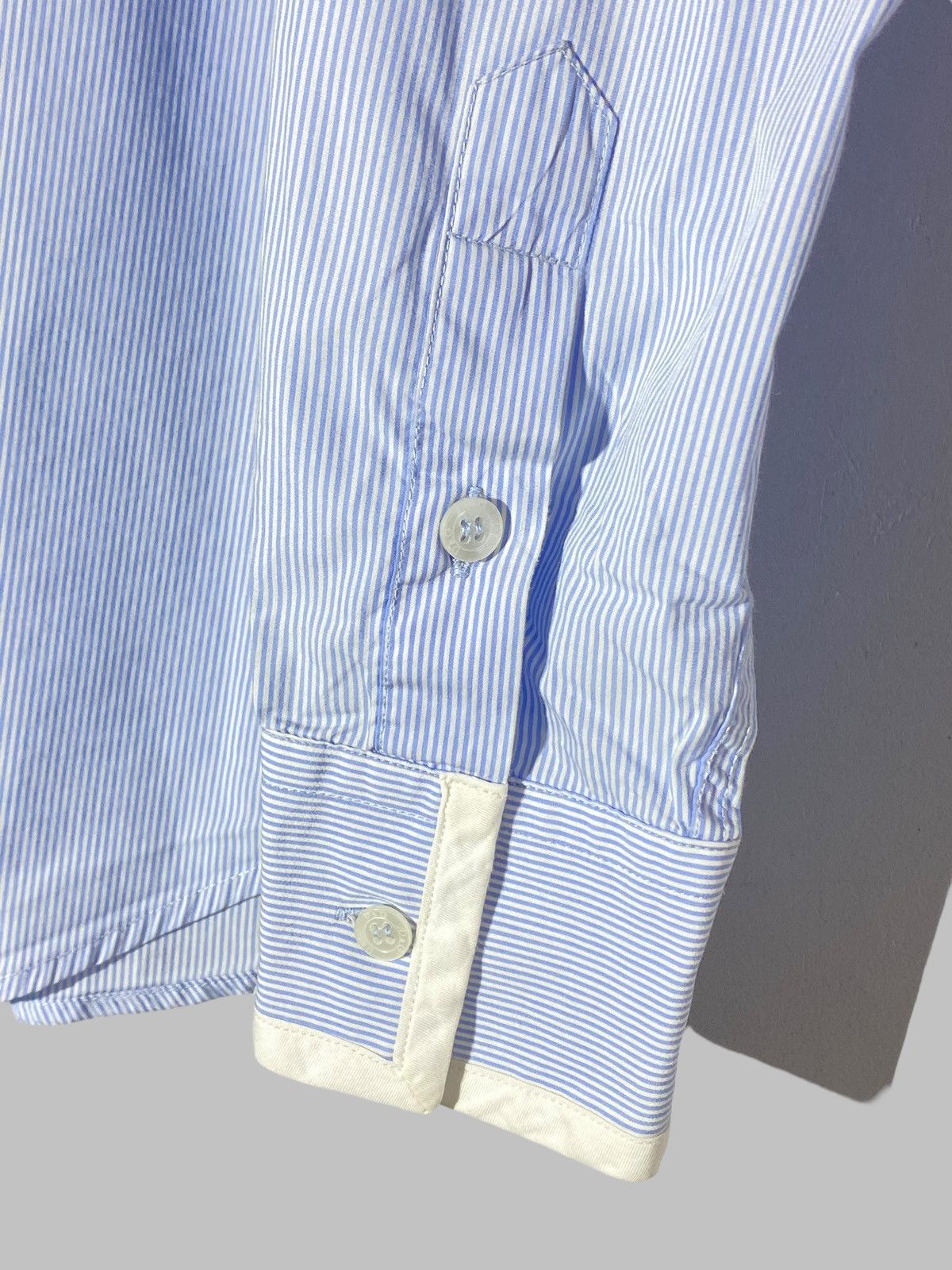 Dolce & Gabbana Dolce & Gabbana Blue White Pinstripe Dress Shirt Slim Fit Size US M / EU 48-50 / 2 - 8 Thumbnail
