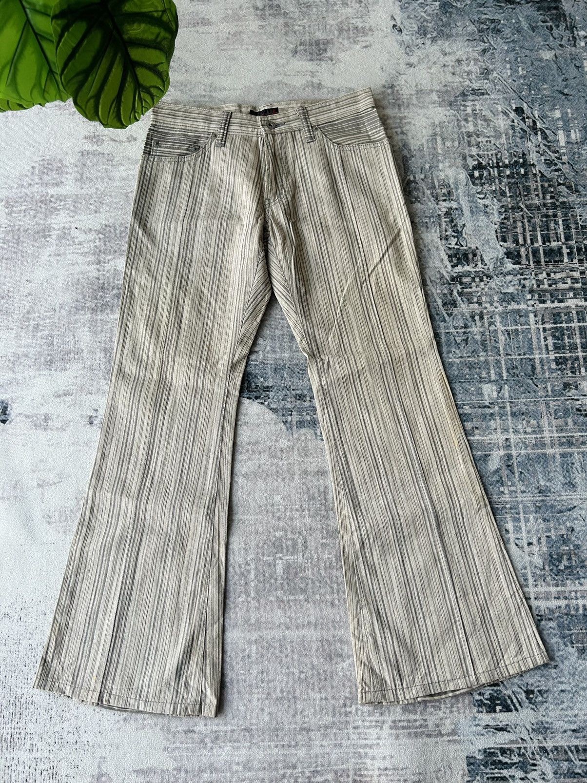 If Six Was Nine Morgan Homme Flared Stripe Pants Size US 29 - 2 Thumbnail