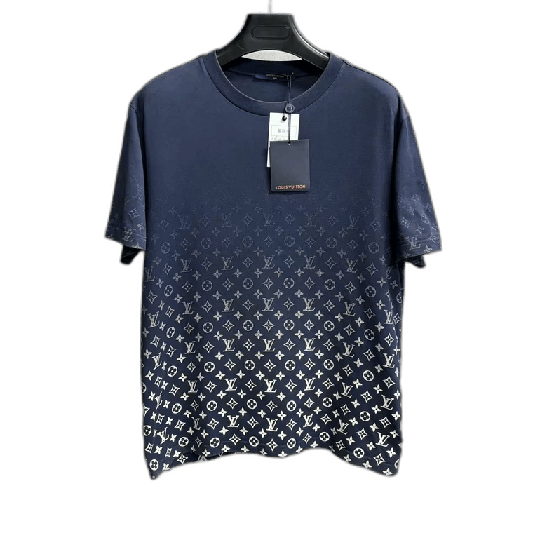 Louis Vuitton Louis Vuitton Blue Gradient Logo Short Sleeve Shirt Size US XL / EU 56 / 4 - 1 Thumbnail