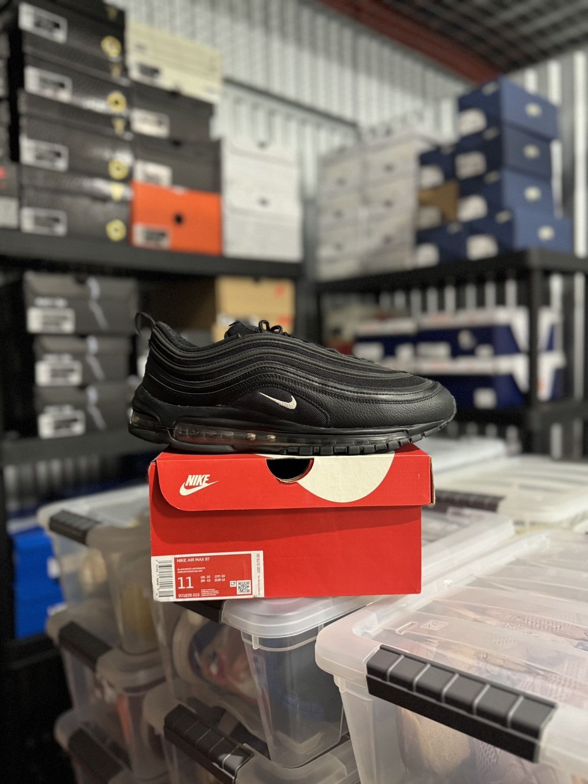 Nike Nike Air Max 97 Black Terry Cloth Size 11 Size US 11 / EU 44 - 1 Thumbnail