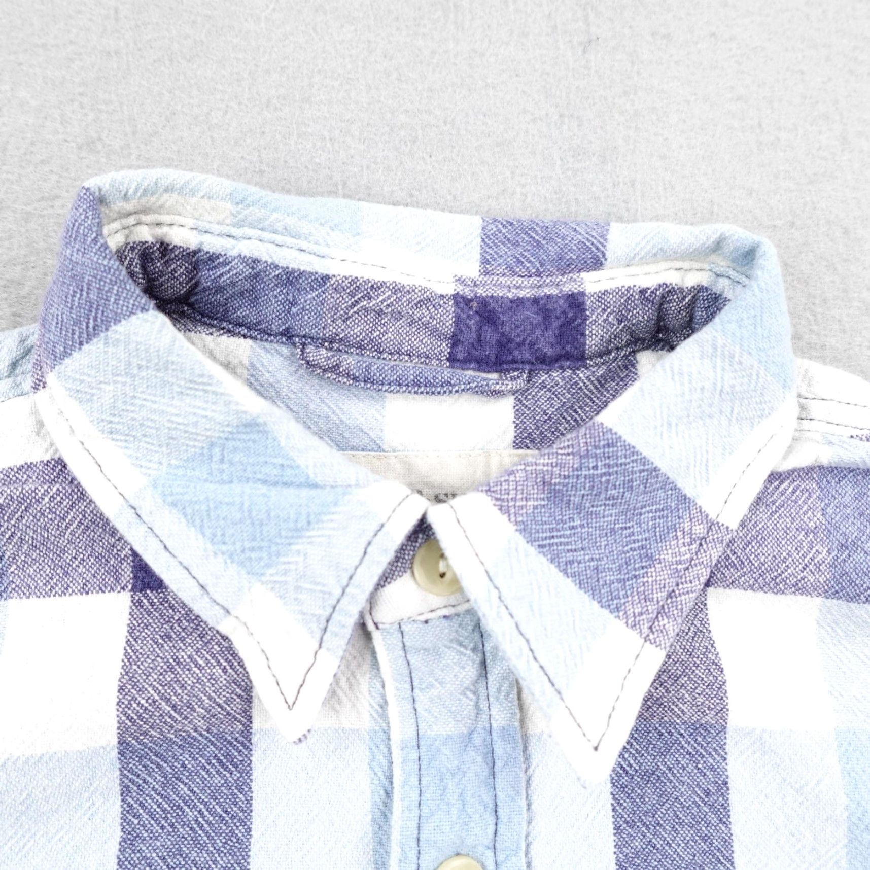 Ralph Lauren Denim & Supply Ralph Lauren Shirt Mens Small Blue Plaid Textured Woven Button Up Size US S / EU 44-46 / 1 - 2 Thumbnail