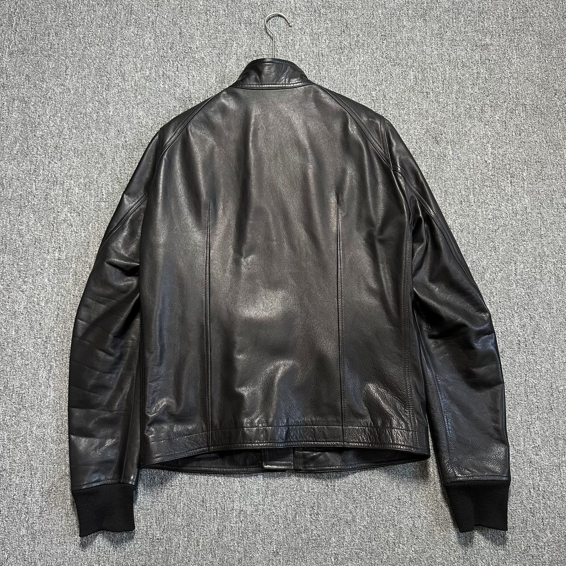 Rick Owens black leather stand collar jacket by rick owens Size US XXL / EU 58 / 5 - 4 Thumbnail