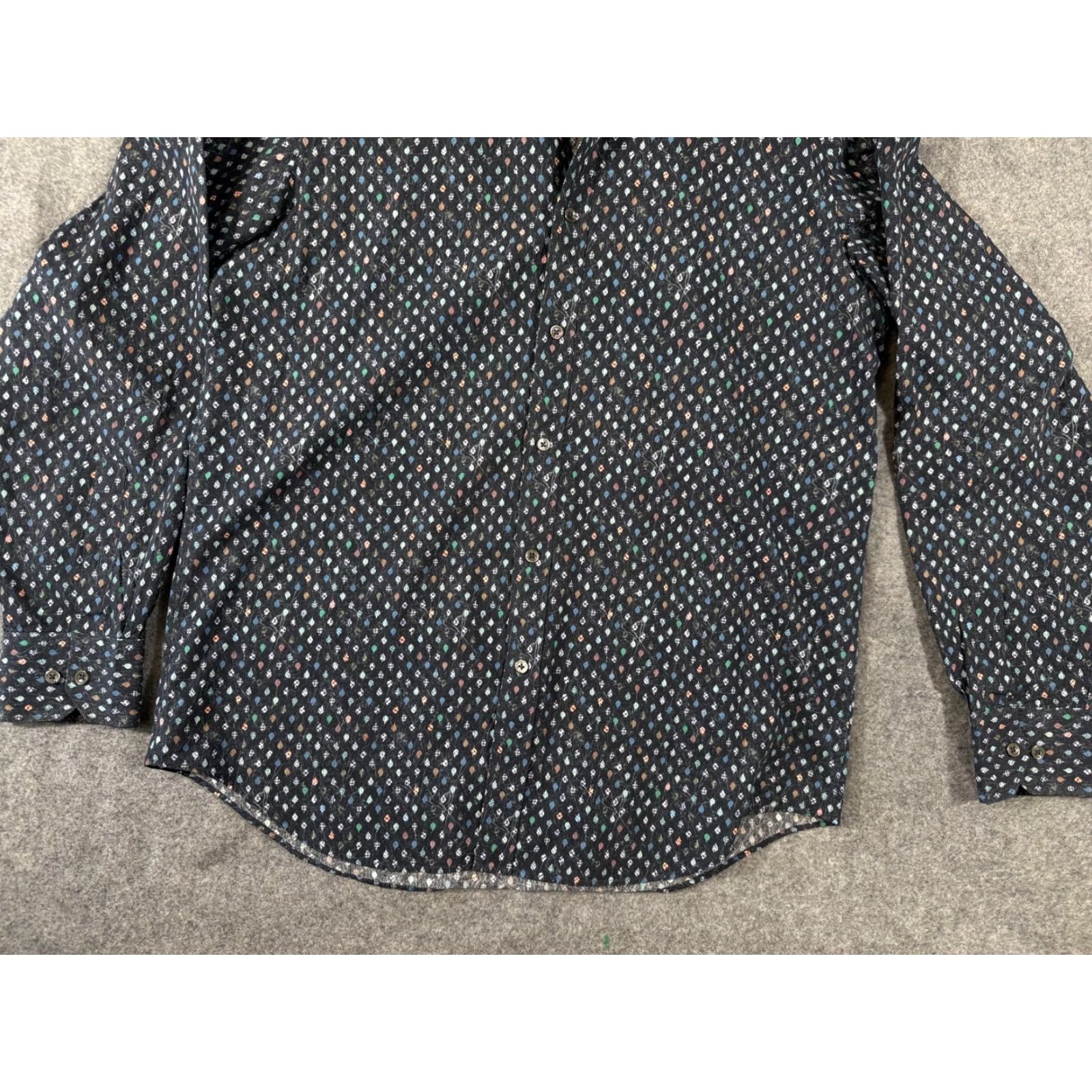 BUGATCHI Bugatchi Shirt Mens M Black All-Over Print Classic Fit Long Sleeve Button-Up Size US M / EU 48-50 / 2 - 4 Thumbnail