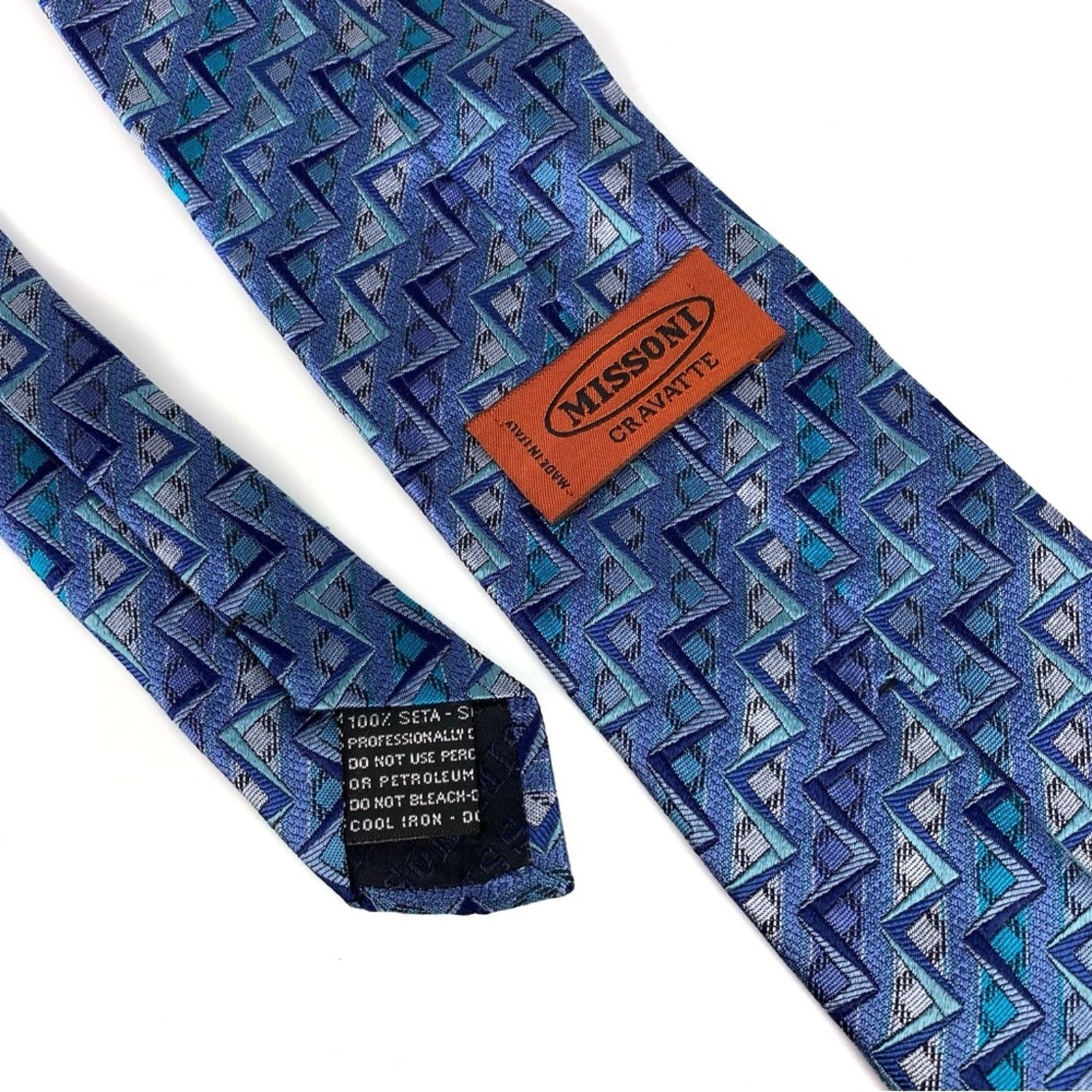 Missoni MISSONI Cravatte Silk Tie Geometric Blue Size ONE SIZE - 2 Thumbnail