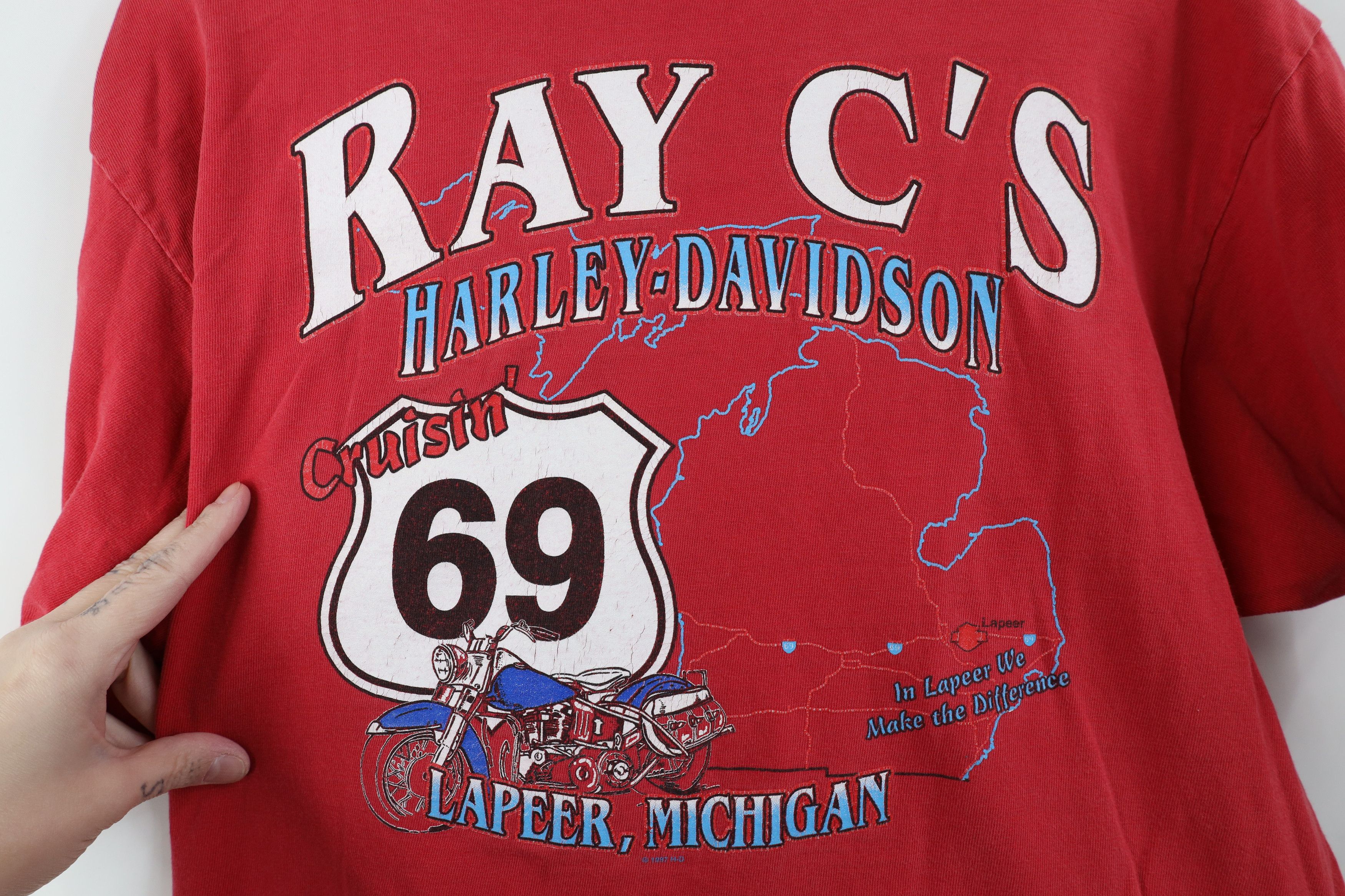 Harley Davidson Vintage 90s Harley Davidson Short Sleeve T-Shirt Red USA Size US L / EU 52-54 / 3 - 10 Thumbnail