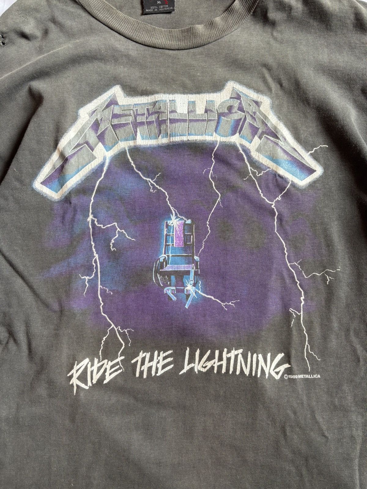 Band Tees Vintage 80s Metallica Ride The Lightning Band Tee Size US XL / EU 56 / 4 - 2 Thumbnail