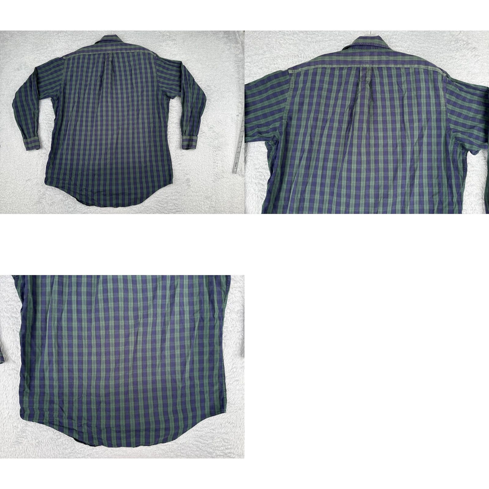 Polo Ralph Lauren VINTAGE Polo Ralph Lauren Shirt 16-34 Adult Blue Green Plaid Yarmouth Cotton Size US L / EU 52-54 / 3 - 9 Thumbnail