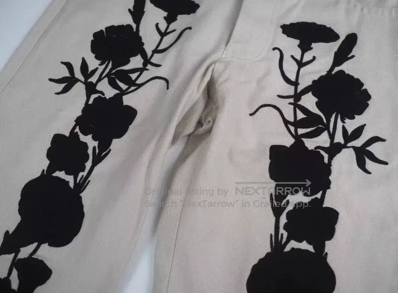 Song For The Mute SONG FOR THE MUTE Off-white floral pants Size US 32 / EU 48 - 5 Thumbnail