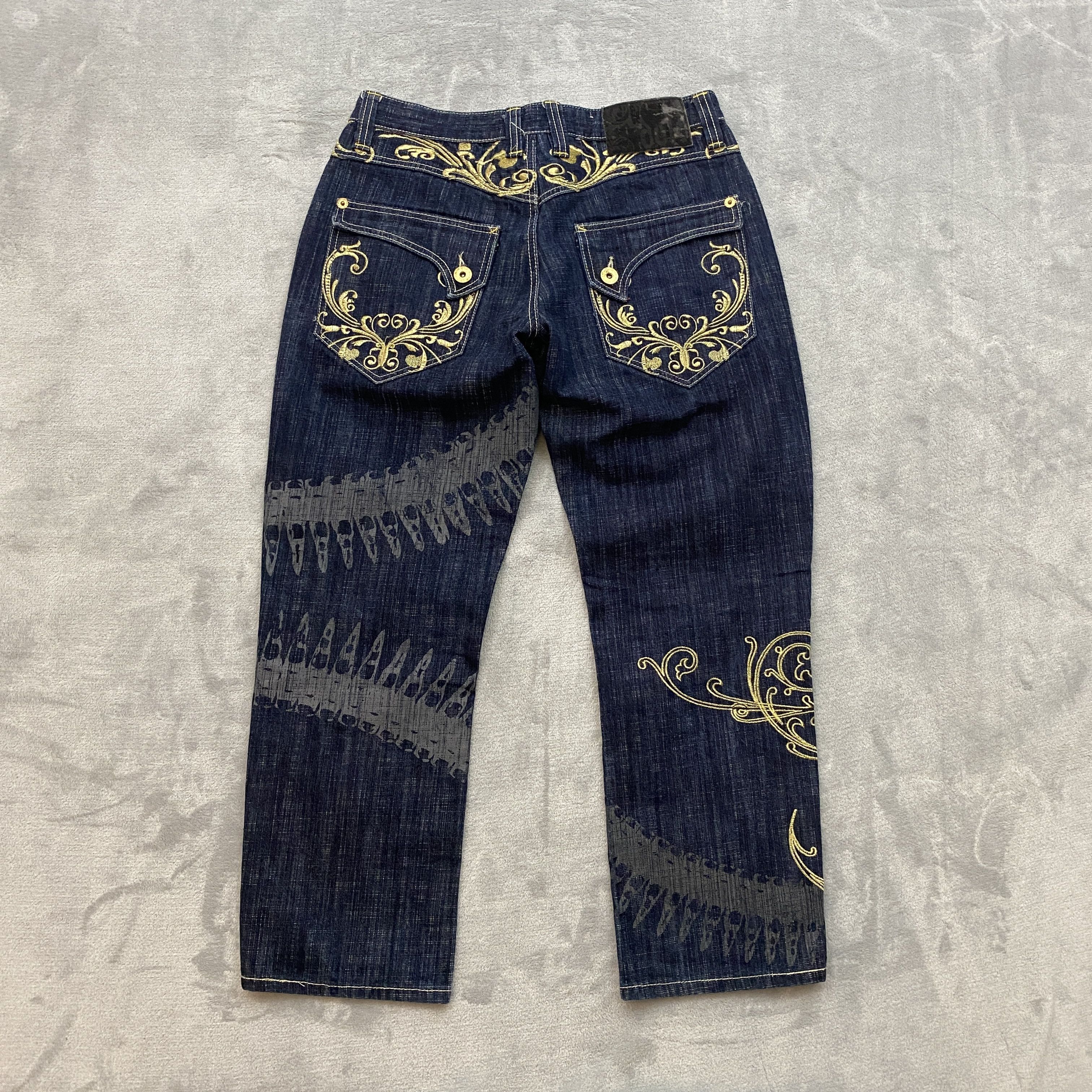 Imperious × Vintage Y2K DELF Men 34x30 (32x27) Blue BULLETS & BRASS KNUCKLES Size US 34 / EU 50 - 9 Thumbnail
