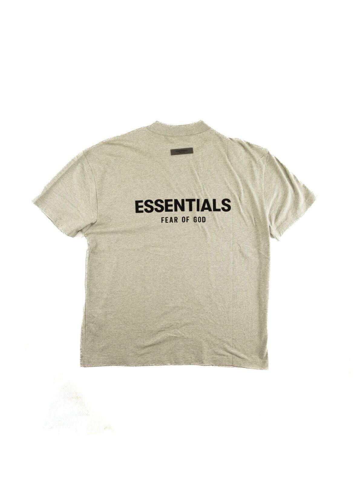NEW Small Fear Of God ESSENTIALS Dark Oatmeal T Shirt Mens