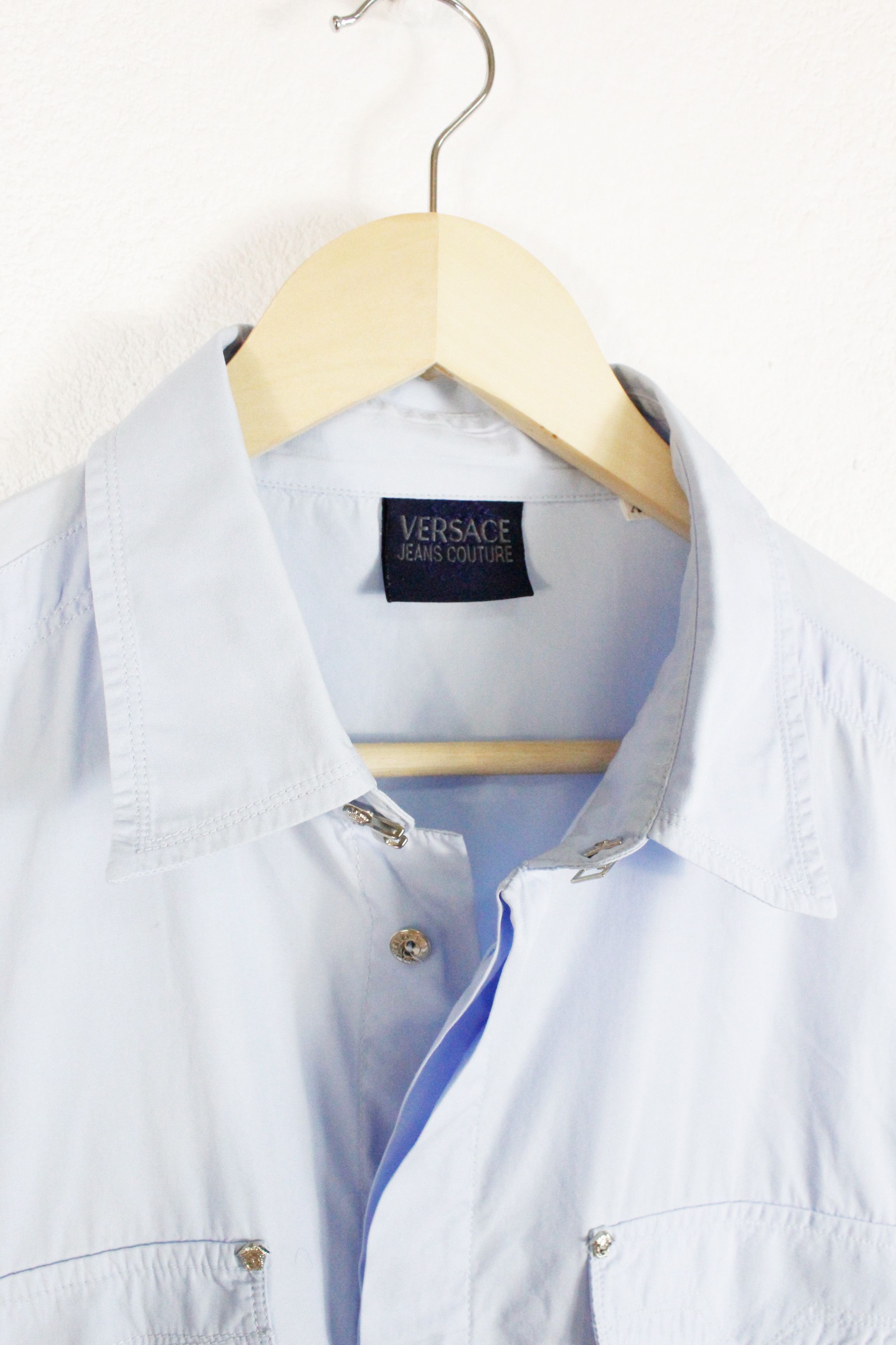 Versace Jeans Couture Versace Jeans Couture Medusa Logo Pins Blue Shirt XL Size US XL / EU 56 / 4 - 6 Thumbnail