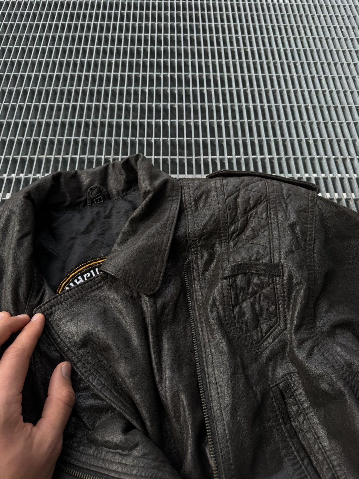 Genuine Leather Avant-garde Cropped Lamp Leather Jacket Size L / US 10 / IT 46 - 11 Thumbnail