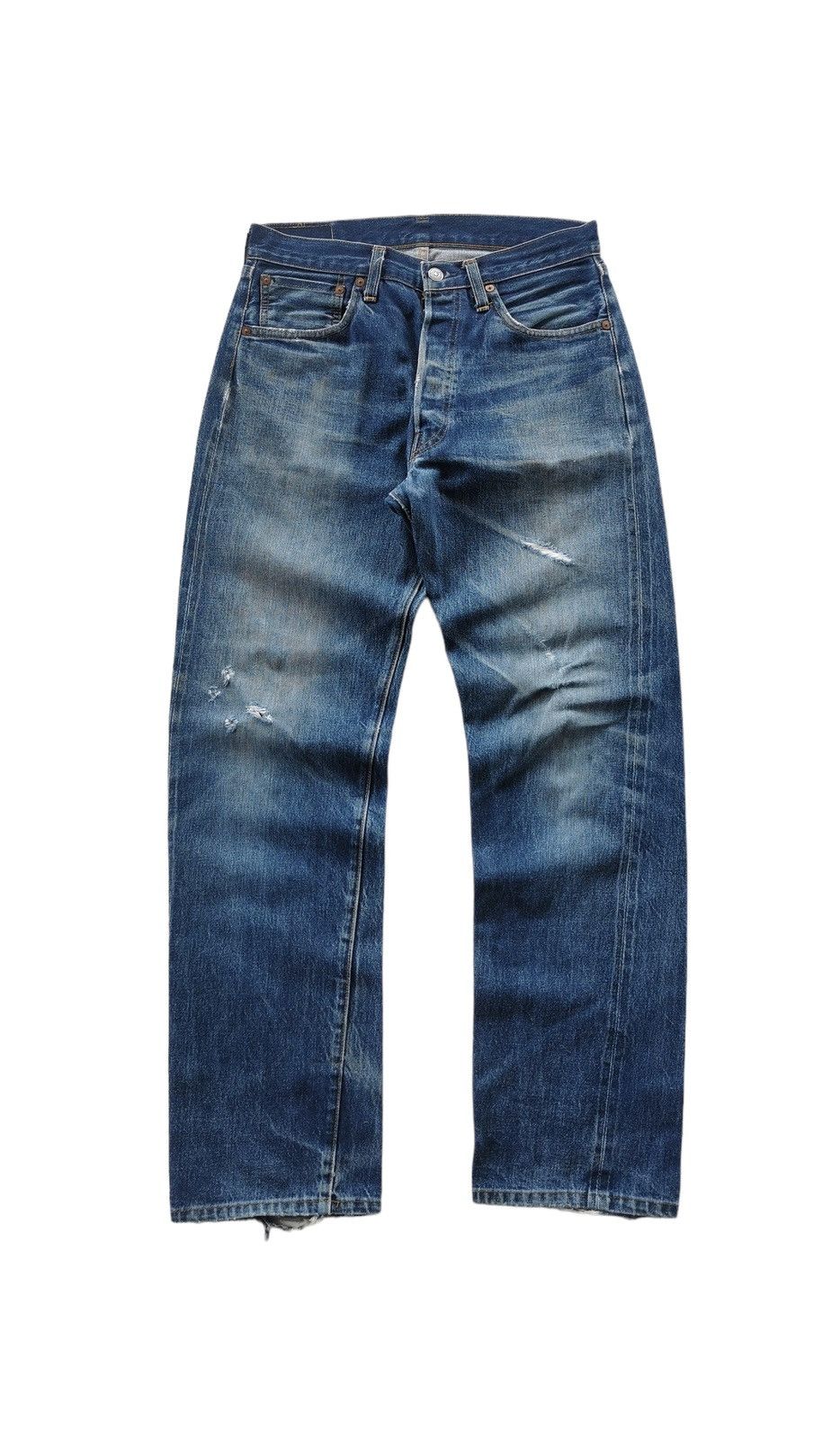 image of Distressed Denim x Levis 501Xx Selvedge Jeans in Denim, Men's (Size 30)