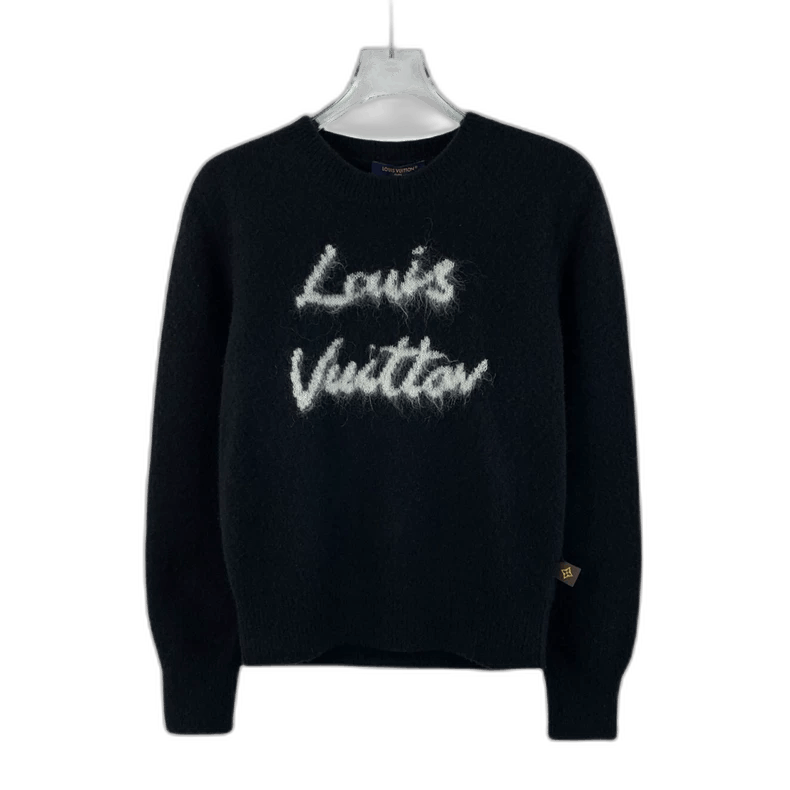 Louis Vuitton Louis Vuitton Black Logo Wool Sweater Size US S / EU 44-46 / 1 - 1 Thumbnail