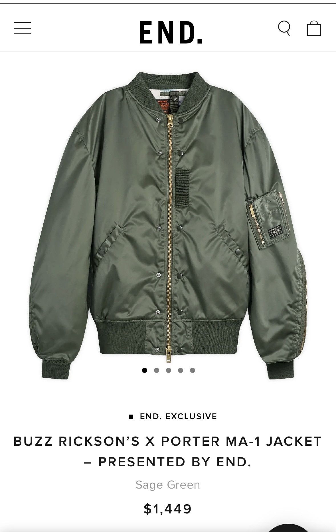 Porter Buzz Rickson’s x Porter MA-1 Jacket & Wallet Medium $1,449 Size US M / EU 48-50 / 2 - 12 Thumbnail