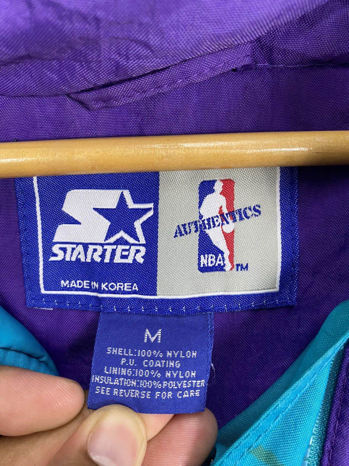 NBA Vintage charlotte hornets starter hoodie jacket Size US M / EU 48-50 / 2 - 22 Thumbnail