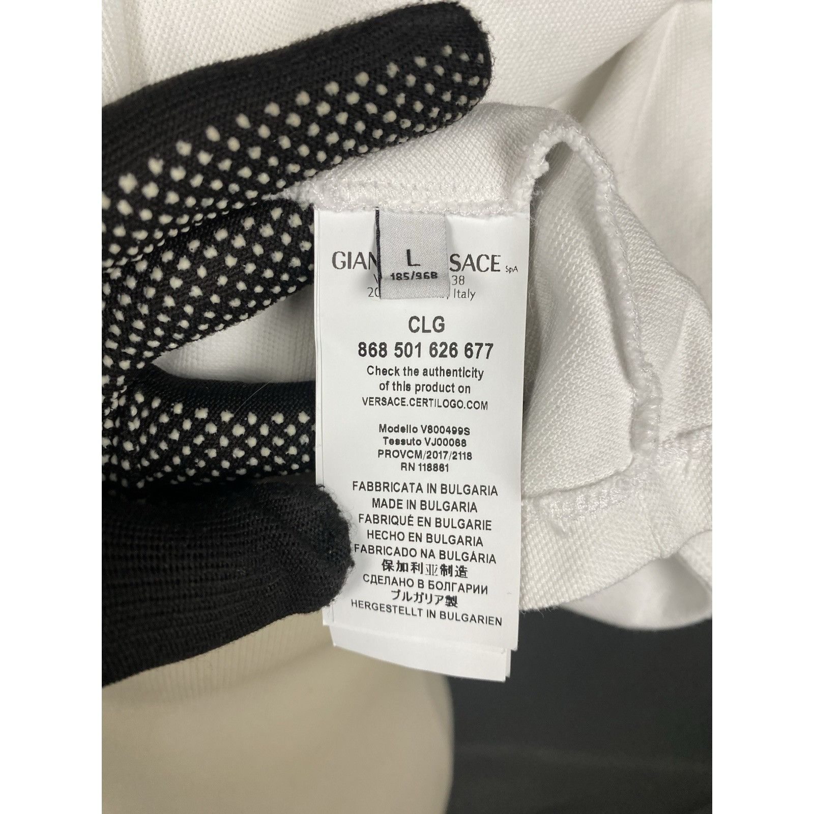 Versace Versace Collection Small Logo Men's White Polo T-Shirt Size Size US L / EU 52-54 / 3 - 11 Thumbnail