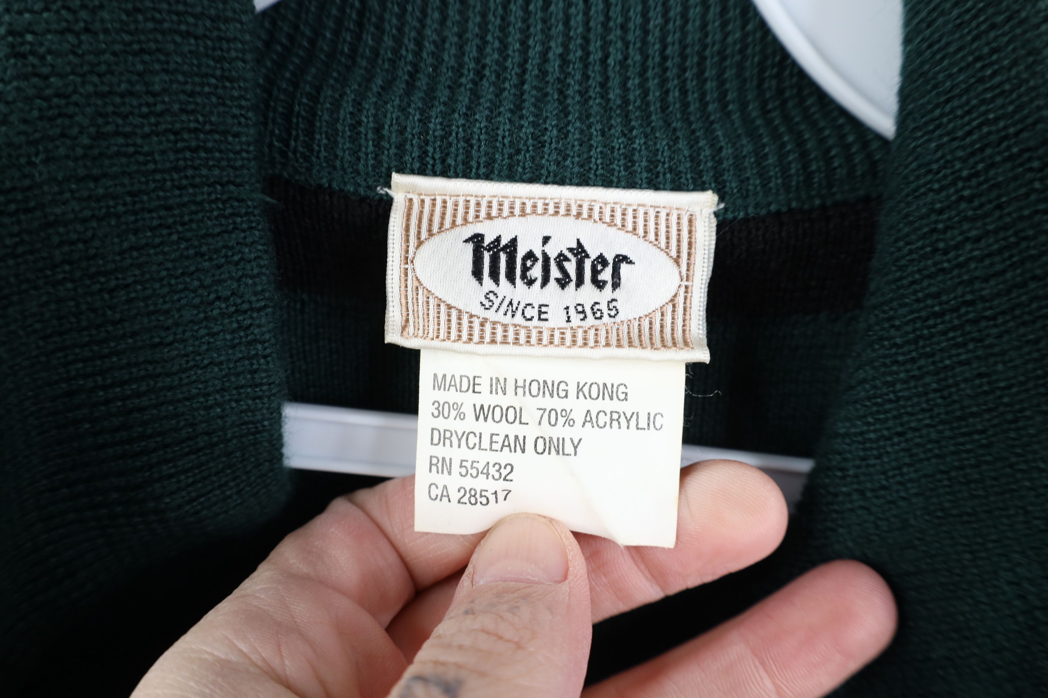 Vintage Vintage 90s Streetwear Striped 1/4 Half Zip Sweater Green Size US XL / EU 56 / 4 - 8 Thumbnail