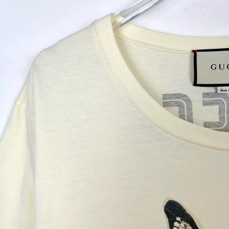 Gucci Gucci Logo rabbit print round-neck beige cotton short-sleev Size US XS / EU 42 / 0 - 3 Thumbnail